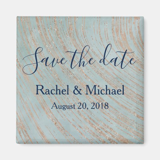 Chic Blue und Copper Farbe Magnet (Vorne)