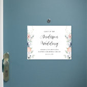 Chic Blue und Coral Floral Wedding Cruise Magnet