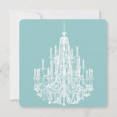 Chic Blue und White Chandelier Wedding Einladung (Rückseite)