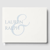 Chic Blue und White Couple Monogram Gästebuch (Vorderseite)