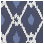 Chic blue und white ikat tribal diamond pattern stoff (Nahaufnahme)