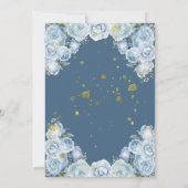 Chic Blue und White Quinceñera Einladung (Rückseite)