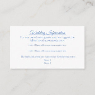 Chic Blue und White Schnörkel Hochzeitscodierung R Begleitkarte