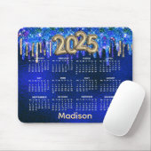 Chic blue unicorn dripping Glitzer 2025 Mousepad (Mit Mouse)