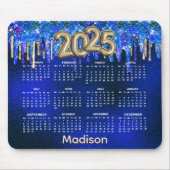 Chic blue unicorn dripping Glitzer 2025 Mousepad (Vorne)