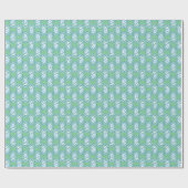 Chic Blue Vintag Periwinkle Blumenmuster Geschenkpapier (Flach)