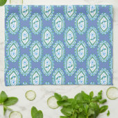 Chic Blue Vintag Periwinkle Blumenmuster Geschirrtuch (Gefaltet)