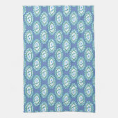 Chic Blue Vintag Periwinkle Blumenmuster Geschirrtuch (Vertikal)