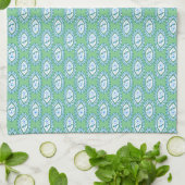 Chic Blue Vintag Periwinkle Blumenmuster Geschirrtuch (Gefaltet)