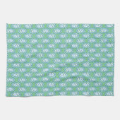 Chic Blue Vintag Periwinkle Blumenmuster Geschirrtuch (Horizontal)