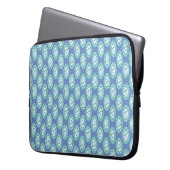 Chic Blue Vintag Periwinkle Blumenmuster Laptopschutzhülle (Vorderseite Links)