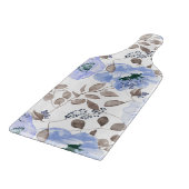 Chic Blue Watercolor Blume Cutting Board Schneidebrett (Ecke)