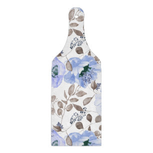 Chic Blue Watercolor Blume Cutting Board Schneidebrett