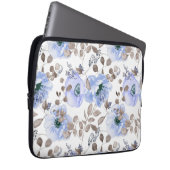 Chic Blue Watercolor-Blume Laptopschutzhülle (Vorne Rechts)