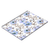 Chic Blue Watercolor-Blume Notizblock (Linke Seite)