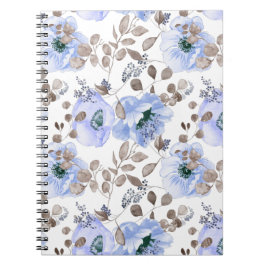 Chic Blue Watercolor-Blume Notizblock