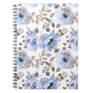 Chic Blue Watercolor-Blume Notizblock