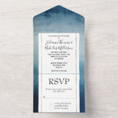 Chic Blue Wedding All In One Einladung (Innen Boden)