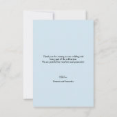 Chic Blue Wedding Custom 2 Fotos Dankeskarte (Rückseite)