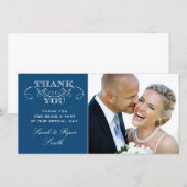 Chic Blue Wedding Foto Vielen Dank an Ihre Karten (Vorne/Hinten)