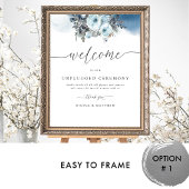 Chic, Blue Wedding Unplugged Zeremonie Willkommens Poster