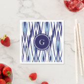 Chic blue-white aquarellicat-Muster Serviette (Beispiel)