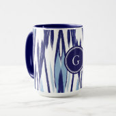 Chic blue-white aquarellicat-Muster Tasse (Vorderseite Links)