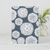 Chic Blue White Blume Babydusche Einladung (Stehend Vorderseite)