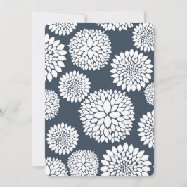 Chic Blue White Blume Babydusche Einladung