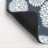 Chic Blue White Blume Mousepad (Ecke)