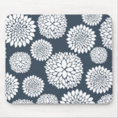 Chic Blue White Blume Mousepad (Vorne)