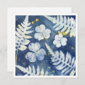 Chic Blue White Botanic Personalisierte Mitteilung Mitteilungskarte (Vorne/Hinten)