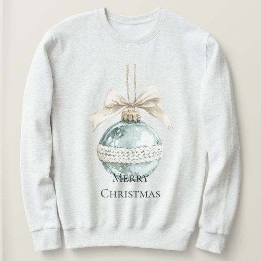 Chic Blue White Bow Ornament Sweatshirt (Design vorne)