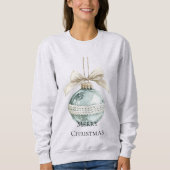 Chic Blue White Bow Ornament Sweatshirt (Vorderseite)