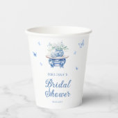Chic Blue White Chinoiserie Brautparty Pappbecher (Vorderseite)