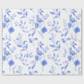 Chic Blue White Chinoiserie Florenz Geschenkpapier (Flach)