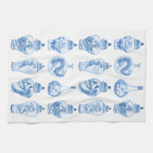 Chic Blue White Chinoiserie Porcelain Ginger Jars Geschirrtuch (Horizontal)