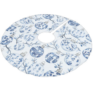 Chic Blue White Christmas Ornaments Polyester Weihnachtsbaumdecke
