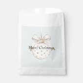 Chic Blue White Dots Bow Ornament Weihnachten Geschenktütchen (Vorderseite)
