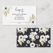 Chic Blue & White Floral Baby Dusche Windelwanne W Begleitkarte (Vorne/Hinten)