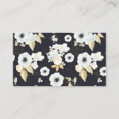 Chic Blue & White Floral Book Request Baby Dusche Begleitkarte (Rückseite)