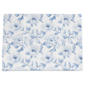 Chic Blue White Floral Brautparty Große Geschenktüte (Vorderseite)