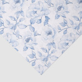 Chic Blue White Floral Brautparty Seidenpapier (Ausschnitt)