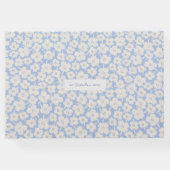 Chic Blue & White Floral Couple Wedding Gästebuch (Rückseite)