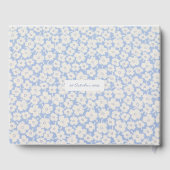 Chic Blue & White Floral Couple Wedding Gästebuch (Rückseite)