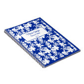 Chic Blue White Floral Notizblock (Rechte Seite)