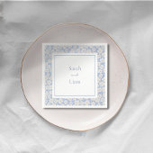 Chic Blue & White Floral Paper Napkin Serviette