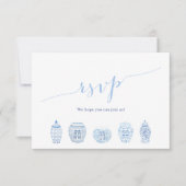 Chic Blue & White Ginger Jars Meal Choice Hochzeit RSVP Karte (Vorderseite)