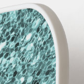 Chic Blue White Glittery Glitzern Modernes Monogra Pickleball Schläger (Linke Seite)