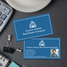 Chic Blue White Immobilienunternehmen Makler Foto